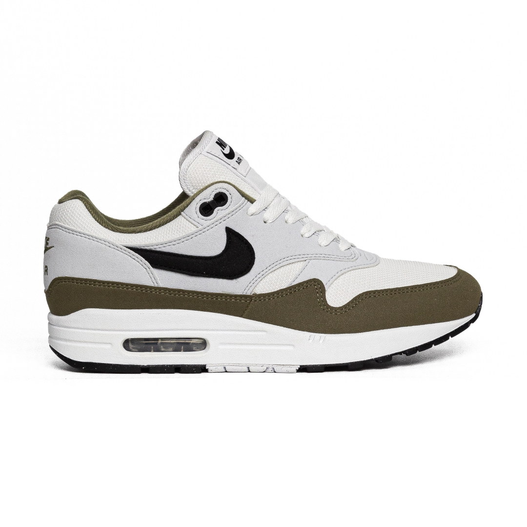 Nike Air Max 1 White Black Medium Olive Men FD9082 102