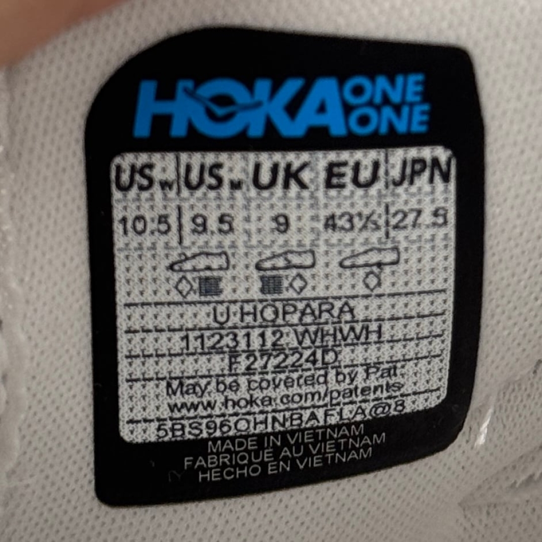 cs3890 - Hoka Hopara White DS TB FB - 43