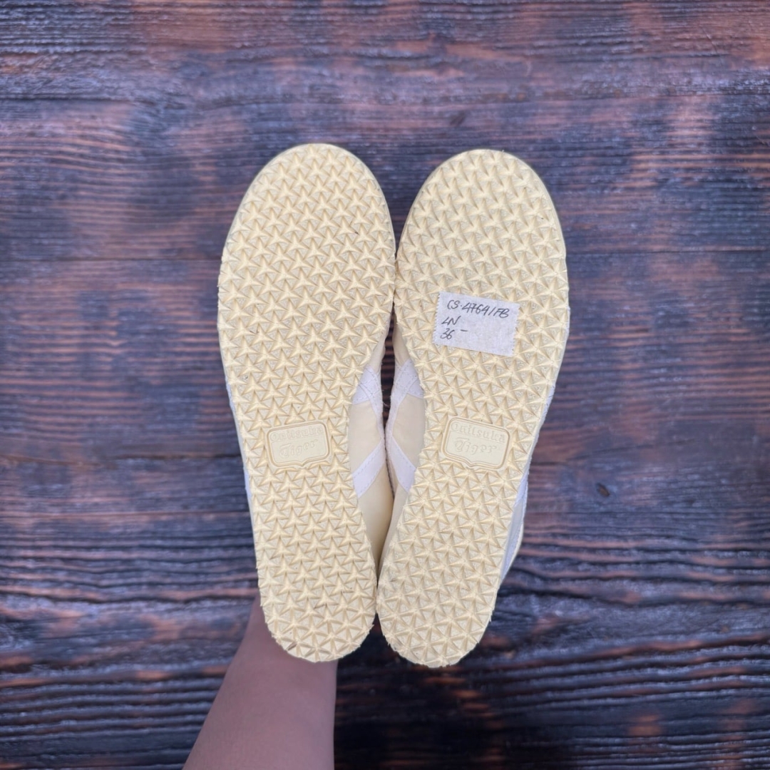 CS4764 - ONITSUKA TIGER MEXICO 66 SLIP ON YELLOW CREAM LN FB - 36