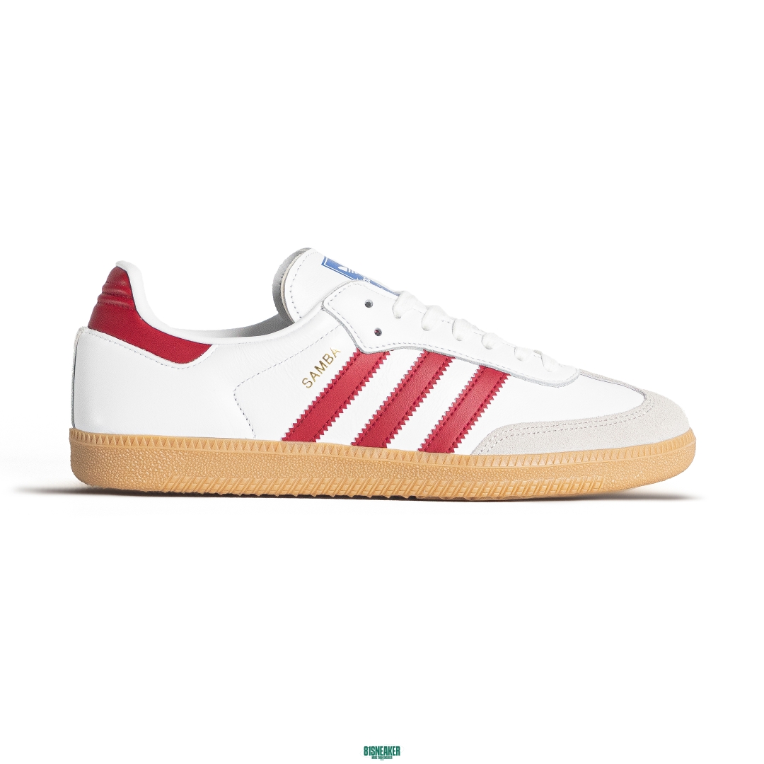 ADIDAS SAMBA OG J ‘WHITE COLLEGIATE BURGUNDY GUM’ IE1330