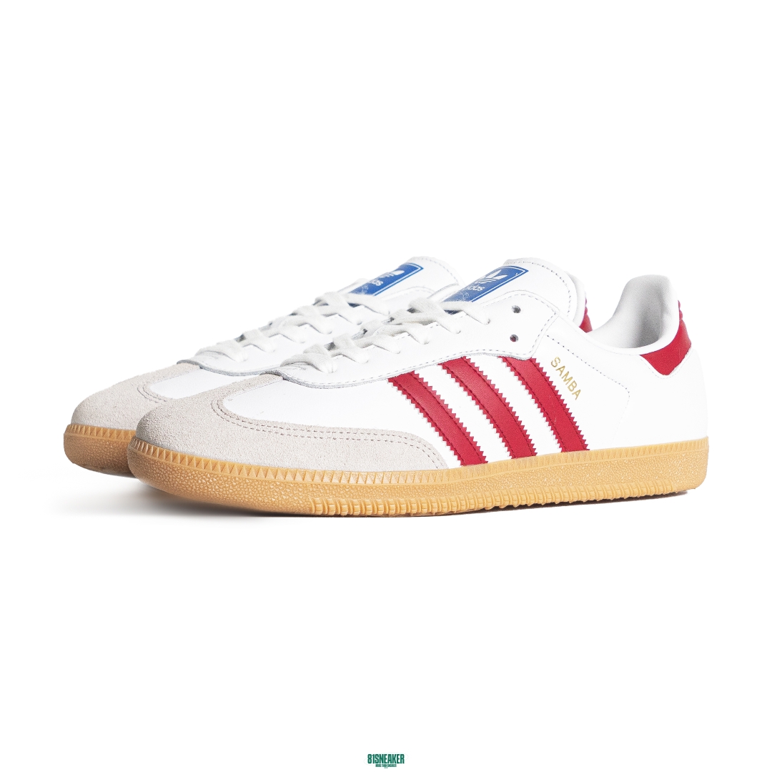 ADIDAS SAMBA OG J ‘WHITE COLLEGIATE BURGUNDY GUM’ IE1330